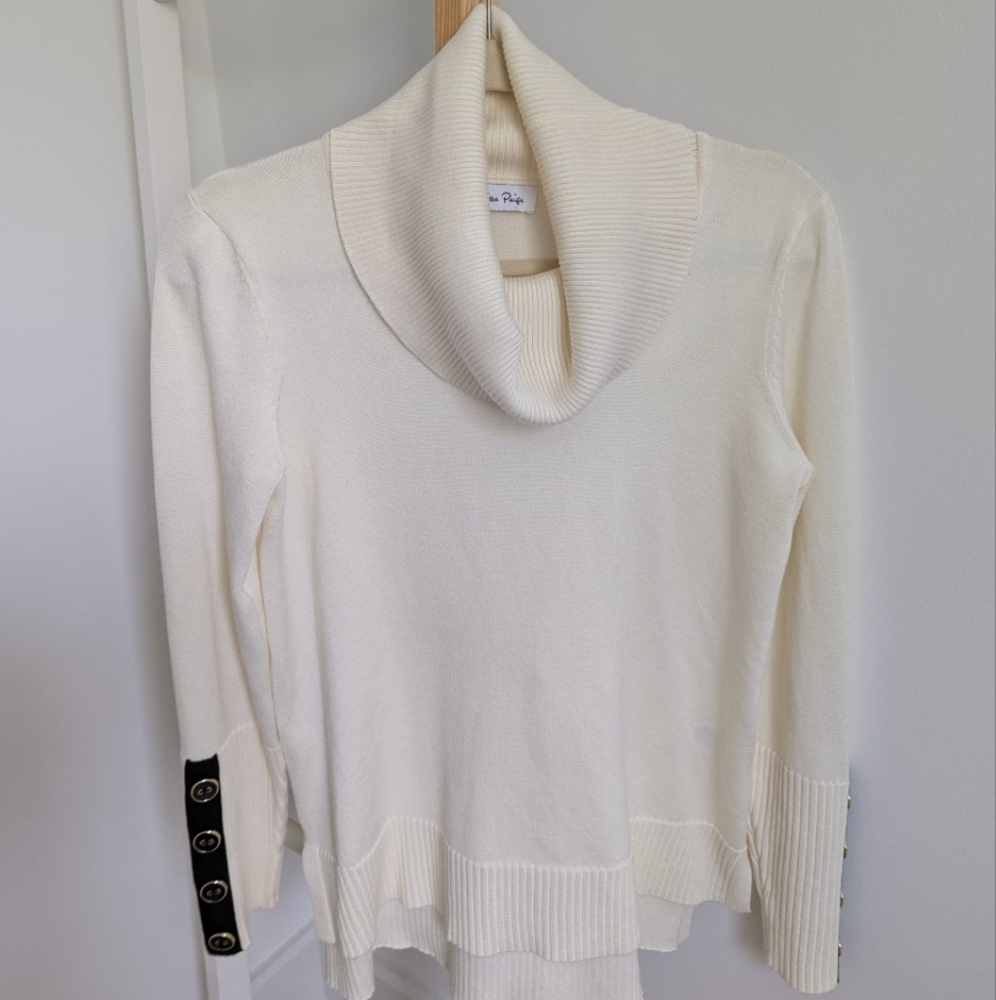 Melissa Paige Cream Cowl Neck Sweater